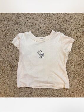 Cute Bear Graphic Baby T - Cream